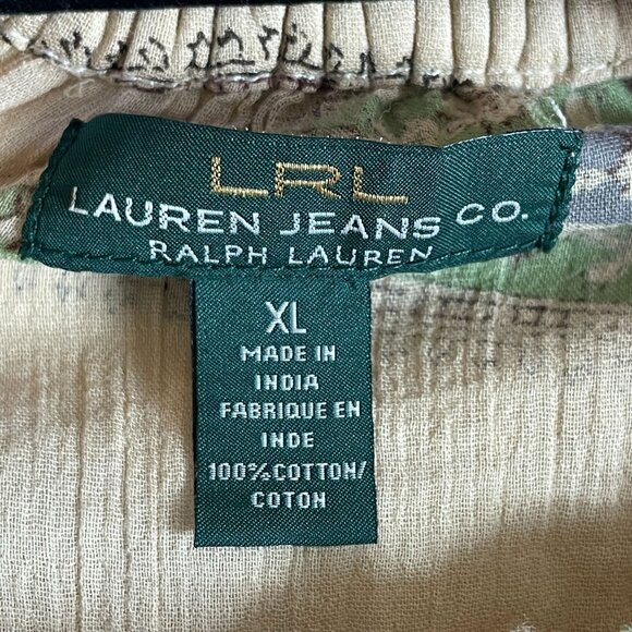 NEW Lauren Ralph Lauren Womens XL Paisley Peasant Top Boho Short Sleeve Shirt - Picture 4 of 10